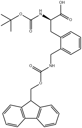 BOC-2-(FMOC-氨基甲基)-D-苯丙氨酸 结构式