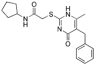 2-(5-BENZYL-6-METHYL-4-OXO-1,4-DIHYDRO-PYRIMIDIN-2-YLSULFANYL)-N-CYCLOPENTYL-ACETAMIDE 结构式