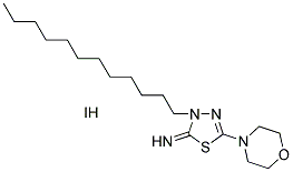 3-DODECYL-5-(4-MORPHOLINYL)-1,3,4-THIADIAZOL-2(3H)-IMINE HYDROIODIDE 结构式
