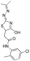 N-(5-Chloro-2-methylphenyl)-2-{(2E)-4-hydroxy-2-[(1-methylethylidene)hydrazono]-2,5-dihydro-1,3-thiazol-5-yl}acetamide 结构式