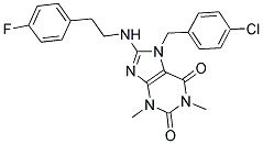 7-(4-CHLOROBENZYL)-8-(4-FLUOROPHENETHYLAMINO)-1,3-DIMETHYL-1H-PURINE-2,6(3H,7H)-DIONE 结构式