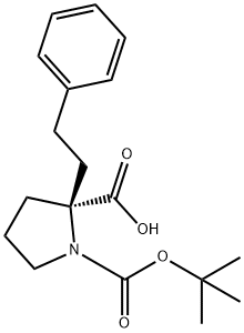 BOC-(R)-ALPHA-PHENETHYL-PROLINE 结构式