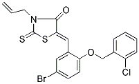 (5Z)-3-ALLYL-5-{5-BROMO-2-[(2-CHLOROBENZYL)OXY]BENZYLIDENE}-2-THIOXO-1,3-THIAZOLIDIN-4-ONE 结构式