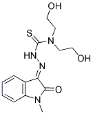 (3E)-1-METHYL-1H-INDOLE-2,3-DIONE 3-[N,N-BIS(2-HYDROXYETHYL)THIOSEMICARBAZONE] 结构式