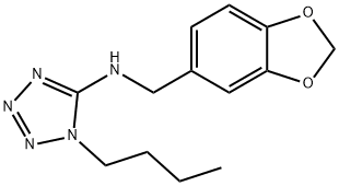 N-(1,3-BENZODIOXOL-5-YLMETHYL)-1-BUTYL-1H-TETRAZOL-5-AMINE 结构式