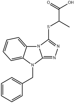 2-(9-BENZYL-9H-BENZO[4,5]IMIDAZO[2,1-C][1,2,4]TRIAZOL-3-YLSULFANYL)-PROPIONIC ACID 结构式