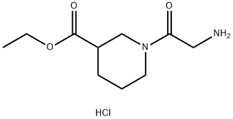 1-(2-氨基乙酰基)哌啶-3-羧酸乙酯盐酸盐 结构式