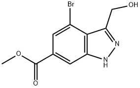 4-溴-3-羟基甲基-1H-吲唑-6-羧酸甲酯 结构式