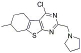 4-CHLORO-7-METHYL-2-(PYRROLIDIN-1-YLMETHYL)-5,6,7,8-TETRAHYDRO[1]BENZOTHIENO[2,3-D]PYRIMIDINE 结构式