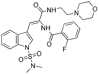 (Z)-N-(1-(1-(N,N-DIMETHYLSULFAMOYL)-1H-INDOL-3-YL)-3-(2-MORPHOLINOETHYLAMINO)-3-OXOPROP-1-EN-2-YL)-2-FLUOROBENZAMIDE 结构式