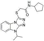 N-CYCLOPENTYL-2-(9-ISOPROPYL-9H-BENZO[4,5]IMIDAZO[2,1-C][1,2,4]TRIAZOL-3-YLSULFANYL)-ACETAMIDE 结构式