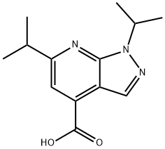 1,6-双(丙-2-基)-1H-吡唑并[3,4-B]吡啶-4-羧酸 结构式