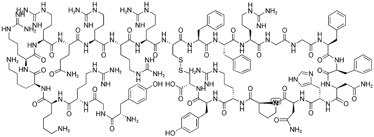 H-YGRKKRRQRRR-CFFRGGFFNHNPRYC-OH, CYCLIC 结构式