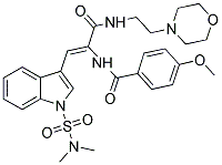 (Z)-N-(1-(1-(N,N-DIMETHYLSULFAMOYL)-1H-INDOL-3-YL)-3-(2-MORPHOLINOETHYLAMINO)-3-OXOPROP-1-EN-2-YL)-4-METHOXYBENZAMIDE 结构式