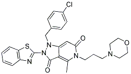 2-(Benzo[d]thiazol-2-yl)-1-(4-chlorobenzyl)-4-methyl-5-(3-morpholinopropyl)-1,2-dihydro-5H-pyrazolo[4,3-c]pyridine-3,6-dione 结构式