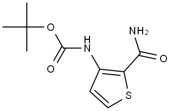(2-氨基甲酰基噻吩-3-基)氨基甲酸叔丁酯 结构式
