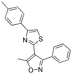 5-METHYL-4-[4-(4-METHYLPHENYL)-1,3-THIAZOL-2-YL]-3-PHENYLISOXAZOLE 结构式