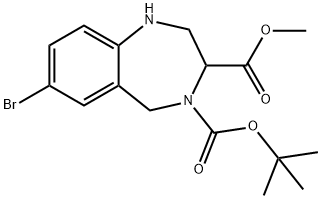 4-BOC-7-BROMO-1,2,3,5-TETRAHYDRO-BENZO[E][1,4]DIAZEPINE-3-CARBOXYLIC ACID 3-METHYL ESTER 结构式