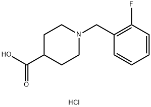 1-(2-FLUOROBENZYL)PIPERIDINE-4-CARBOXYLIC ACID HYDROCHLORIDE 结构式