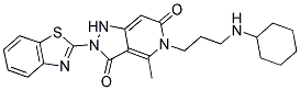 2-(Benzo[d]thiazol-2-yl)-5-(3-(cyclohexylamino)propyl)-4-methyl-1,2-dihydro-5H-pyrazolo[4,3-c]pyridine-3,6-dione 结构式