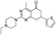 2-(4-Ethylpiperazin-1-yl)-4-methyl-7-thien-2-yl-7,8-dihydroquinazolin-5(6H)-one 结构式