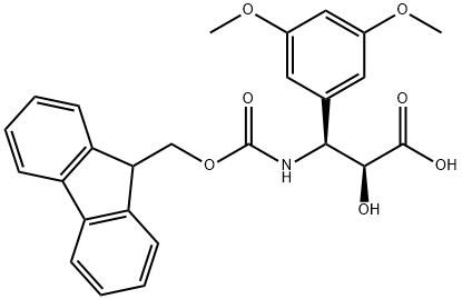 (2S,3S)-3-((((9H-芴-9-基)甲氧基)羰基)氨基)-3-(3,5-二甲氧基苯基)-2-羟基丙酸 结构式
