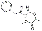 METHYL 2-[(5-BENZYL-1,3,4-OXADIAZOL-2-YL)SULFANYL]PROPANOATE 结构式