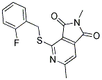 4-[(2-FLUOROBENZYL)THIO]-2,6-DIMETHYL-1H-PYRROLO[3,4-C]PYRIDINE-1,3(2H)-DIONE 结构式