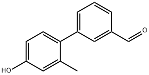 4'-羟基-2'-甲基-[1,1'-联苯]-3-甲醛 结构式