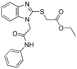 ETHYL 2-((1-[(PHENYLCARBAMOYL)METHYL]-1H-BENZO[D]IMIDAZOL-2-YL)SULFANYL)ACETATE 结构式