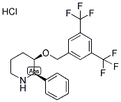 (2R,3R)-3-([3,5-BIS(TRIFLUOROMETHYL)PHENYL]METHOXY)-2-PHENYLPIPERIDINE HYDROCHLORIDE 结构式