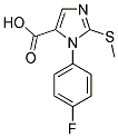 1-(4-FLUOROPHENYL)-2-(METHYLTHIO)-1H-IMIDAZOLE-5-CARBOXYLIC ACID 结构式