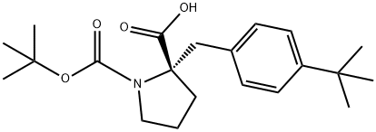 BOC-(S)-Α-(4-叔丁基苄基)-PRO-OH 结构式