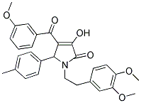 1-(3,4-Dimethoxyphenethyl)-3-hydroxy-4-(3-methoxybenzoyl)-5-(4-methylphenyl)-1,5-dihydro-2H-pyrrol-2-one 结构式