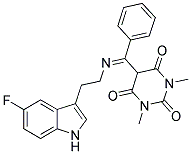 5-[{[2-(5-FLUORO-1H-INDOL-3-YL)ETHYL]IMINO}(PHENYL)METHYL]-1,3-DIMETHYL-2,4,6(1H,3H,5H)-PYRIMIDINETRIONE 结构式