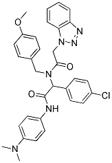 2-(2-(1H-BENZO[D][1,2,3]TRIAZOL-1-YL)-N-(4-METHOXYBENZYL)ACETAMIDO)-2-(4-CHLOROPHENYL)-N-(4-(DIMETHYLAMINO)PHENYL)ACETAMIDE 结构式