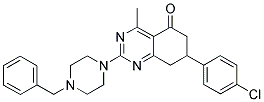 2-(4-BENZYLPIPERAZIN-1-YL)-7-(4-CHLOROPHENYL)-4-METHYL-7,8-DIHYDROQUINAZOLIN-5(6H)-ONE 结构式