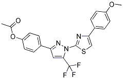 4-[1-[4-(4-METHOXYPHENYL)-1,3-THIAZOL-2-YL]-5-(TRIFLUOROMETHYL)-1H-PYRAZOL-3-YL]PHENYL ACETATE 结构式