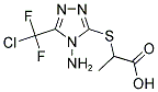 2-((4-AMINO-5-[CHLORO(DIFLUORO)METHYL]-4H-1,2,4-TRIAZOL-3-YL)SULFANYL)PROPANOIC ACID 结构式