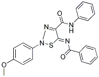 (5Z)-5-(BENZOYLIMINO)-2-(4-METHOXYPHENYL)-N-PHENYL-2,5-DIHYDRO-1,2,3-THIADIAZOLE-4-CARBOXAMIDE 结构式