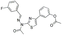 3-{2-[(2E)-1-ACETYL-2-(3-FLUOROBENZYLIDENE)HYDRAZINO]-1,3-THIAZOL-4-YL}PHENYL ACETATE 结构式