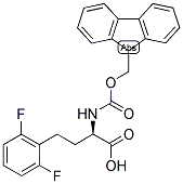 (R)-4-(2,6-DIFLUORO-PHENYL)-2-(9H-FLUOREN-9-YLMETHOXYCARBONYLAMINO)-BUTYRIC ACID 结构式