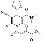 METHYL 6-AMINO-7-CYANO-9-[(DIMETHYLAMINO)CARBONYL]-4-OXO-8-THIEN-2-YL-4H,8H-PYRIDO[2,1-B][1,3]THIAZINE-2-CARBOXYLATE 结构式