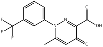 6-METHYL-4-OXO-1-[3-(TRIFLUOROMETHYL)PHENYL]-1,4-DIHYDROPYRIDAZINE-3-CARBOXYLIC ACID 结构式
