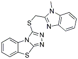 3-(1-METHYL-1H-BENZOIMIDAZOL-2-YLMETHYLSULFANYL)-BENZO[4,5]THIAZOLO[2,3-C][1,2,4]TRIAZOLE 结构式