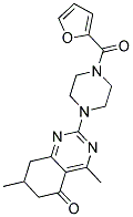 2-[4-(2-FUROYL)PIPERAZIN-1-YL]-4,7-DIMETHYL-7,8-DIHYDROQUINAZOLIN-5(6H)-ONE 结构式