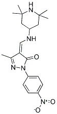 (Z)-3-METHYL-1-(4-NITROPHENYL)-4-((2,2,6,6-TETRAMETHYLPIPERIDIN-4-YLAMINO)METHYLENE)-1H-PYRAZOL-5(4H)-ONE 结构式