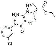 ETHYL 4-AMINO-3-{[(3-CHLOROPHENYL)AMINO]CARBONYL}PYRAZOLO[5,1-C][1,2,4]TRIAZINE-8-CARBOXYLATE 结构式