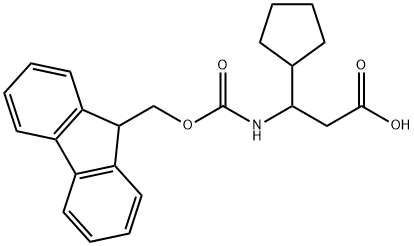 (S)-3-环戊基-3-(9H-芴-9-基甲氧羰基氨基)丙酸 结构式