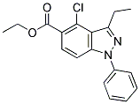 ETHYL-4-CHLORO-1-PENYL-3-ETHYL-1H-INDAZOLE-5-CARBOXYLATE 结构式